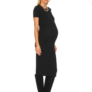 Hatch Black Knit Maternity Midi Dress 2 medium